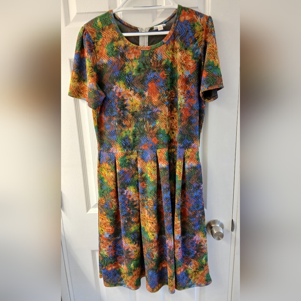 Lularoe Patterned Fall Color Dress – Size 3XL